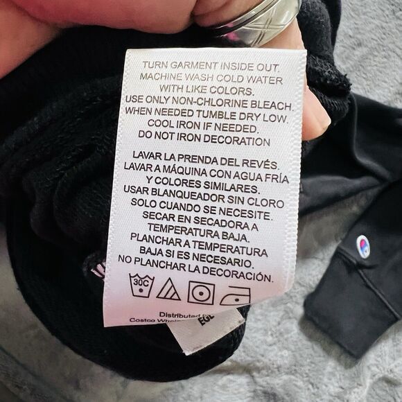 Champion Men’s Crew Neck French Terry Sweatshirt Black Medium Long Sleeve - Picture 10 of 11